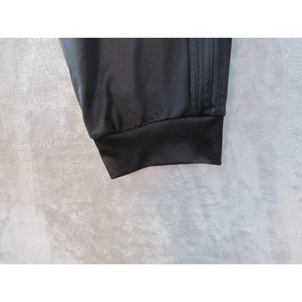 Adidas Mens XL Black Track Pants Joggers Tapered Leg Elastic Waist Drawstring